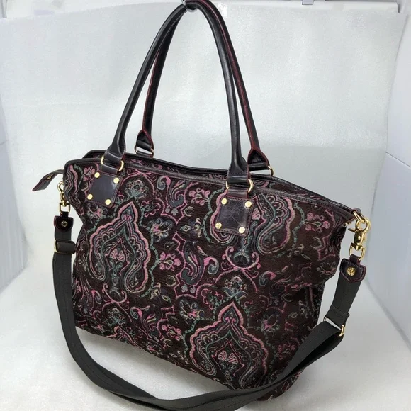 MZ Wallace Lola Bag Large Tapestry Leather Boho - Picture 2 of 15